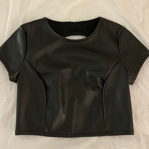 Leather crop top